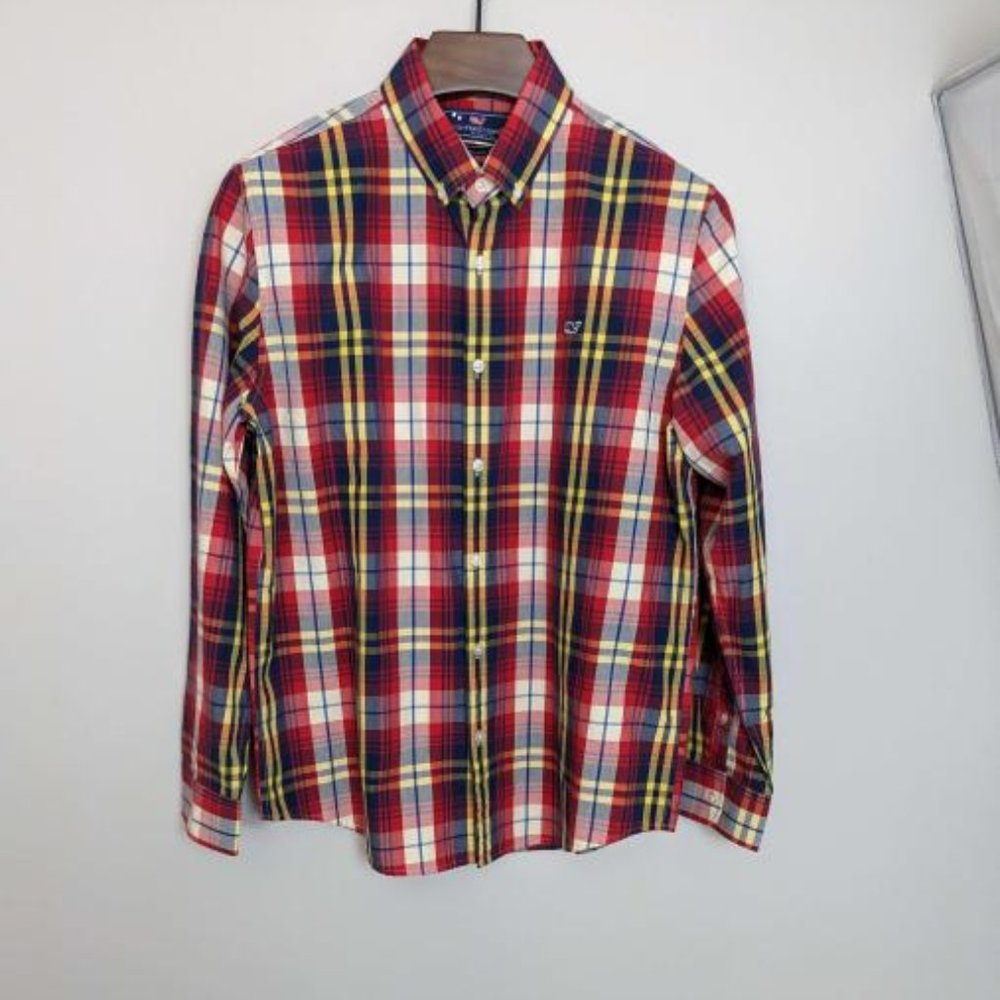 Vineyard Vine's Men's L, Long Sleeve Button Down Shirt Slim Fit Cotton